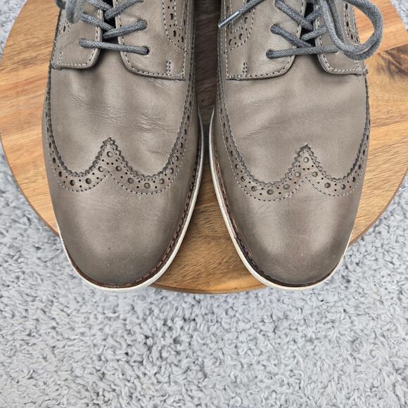 Cole Haan Mens 13M Grand Evolution Gray Leather Wingtip Brogue Casual Oxford main image 9